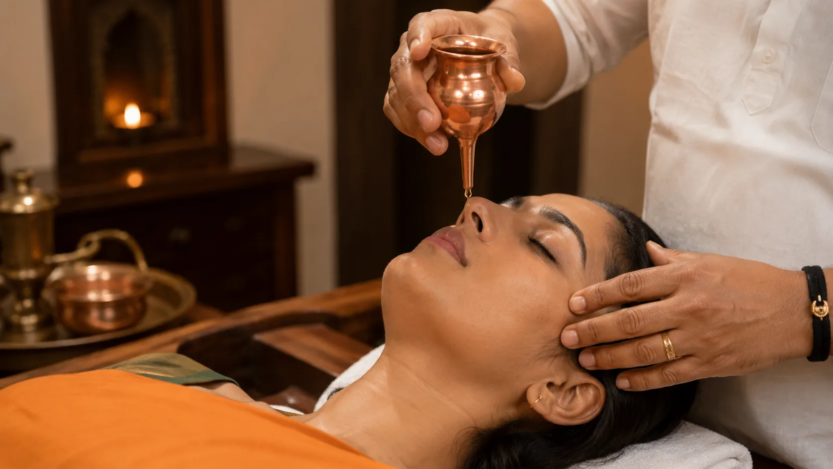Nasya nasal administration of medicated substances Ayurvedic treatment at Seth Arana Ayurveda