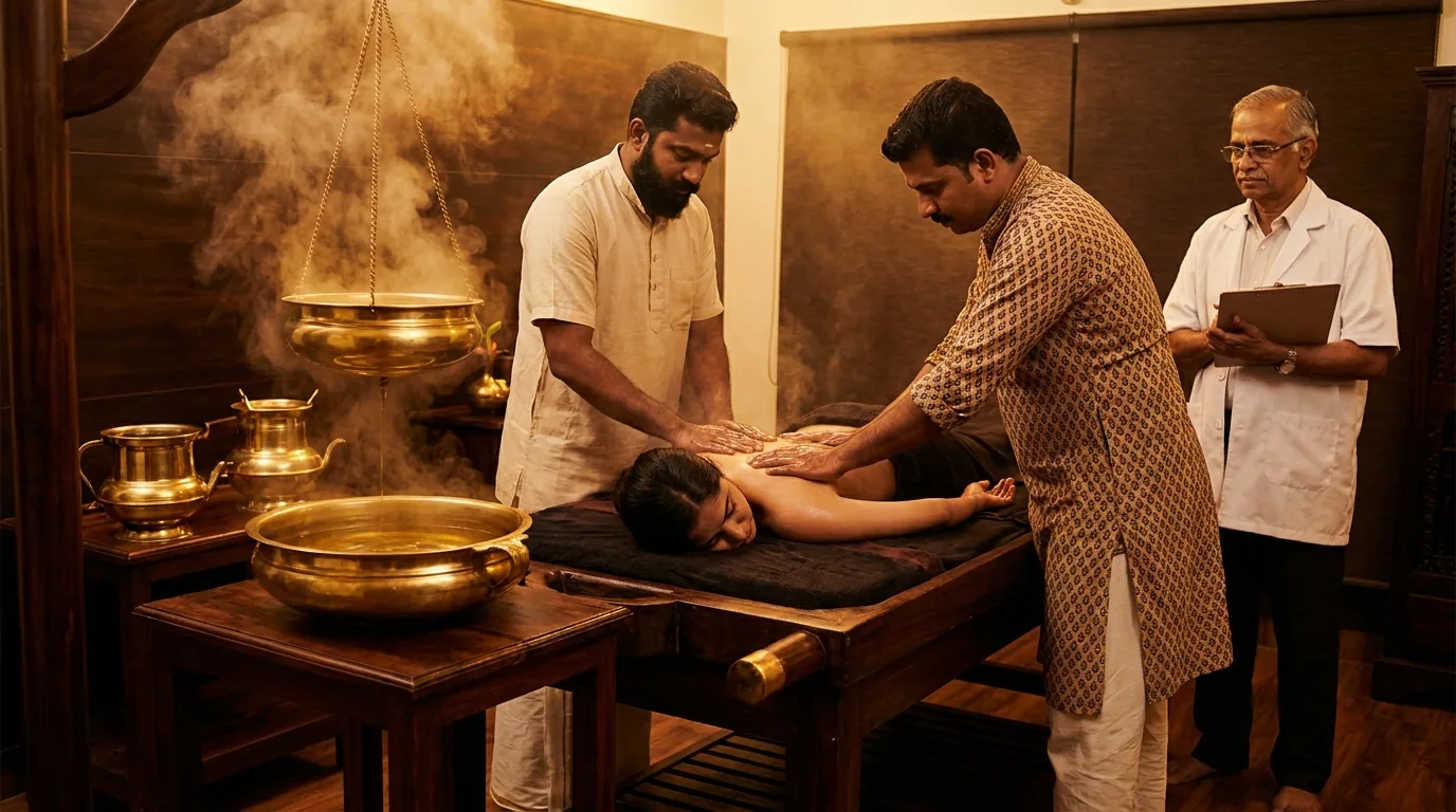 Vamana therapeutic emesis Panchakarma detox treatment at Seth Arana Ayurveda Hospital